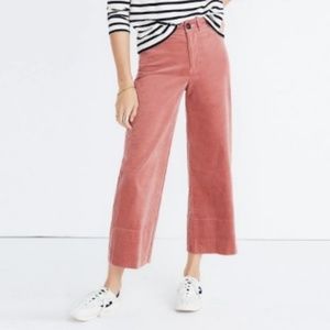 MADEWELL Pink Velvet Langford Wide Leg Crop 24
